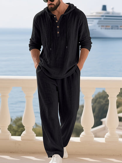 [COMPRA 1 Y LLEVATE 2] - Palermo Linen | Camisa con Capucha La Costa + Pantalón Casual